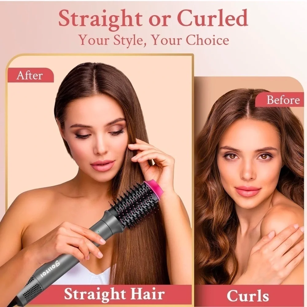 Hot Air Brush Hair Styler‎ for Volumizing, Straightening, Styling Dark Grey #FD1